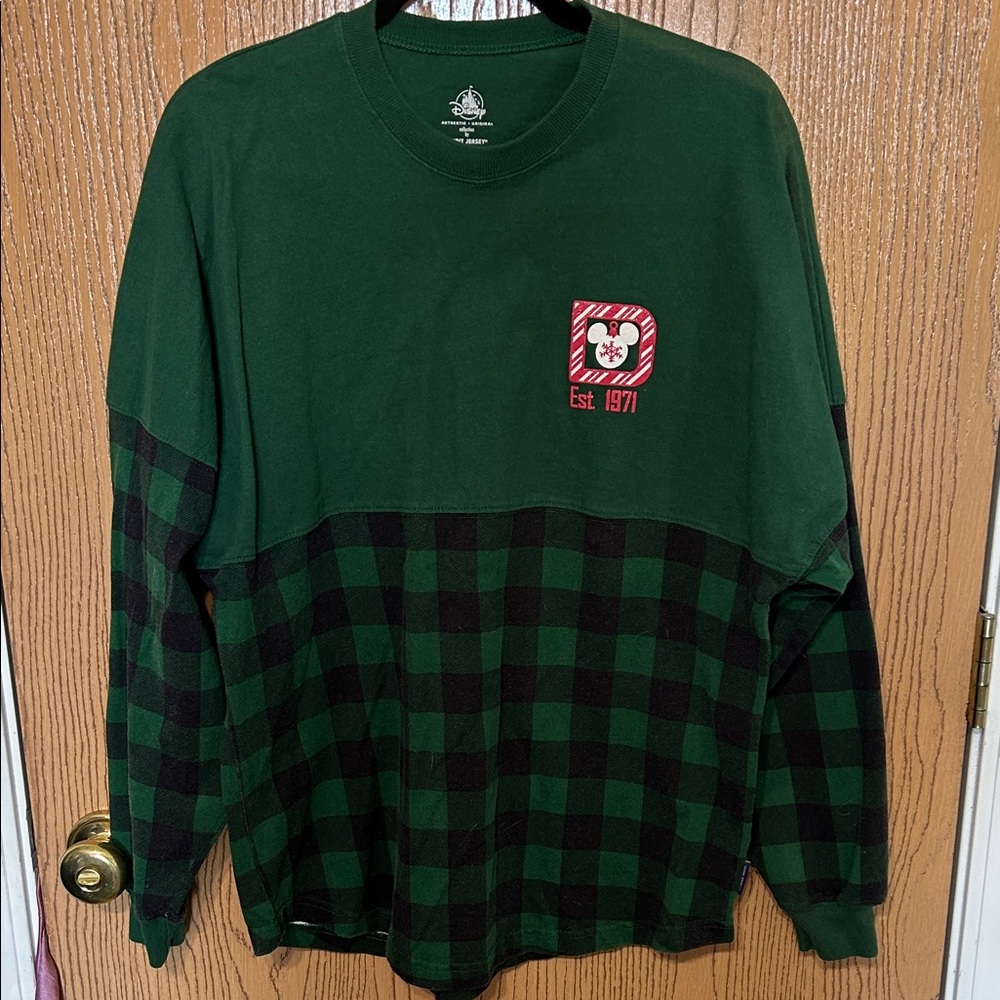 Disney Christmas Collection Green Plaid Shirt/Candy Cane Back Design
